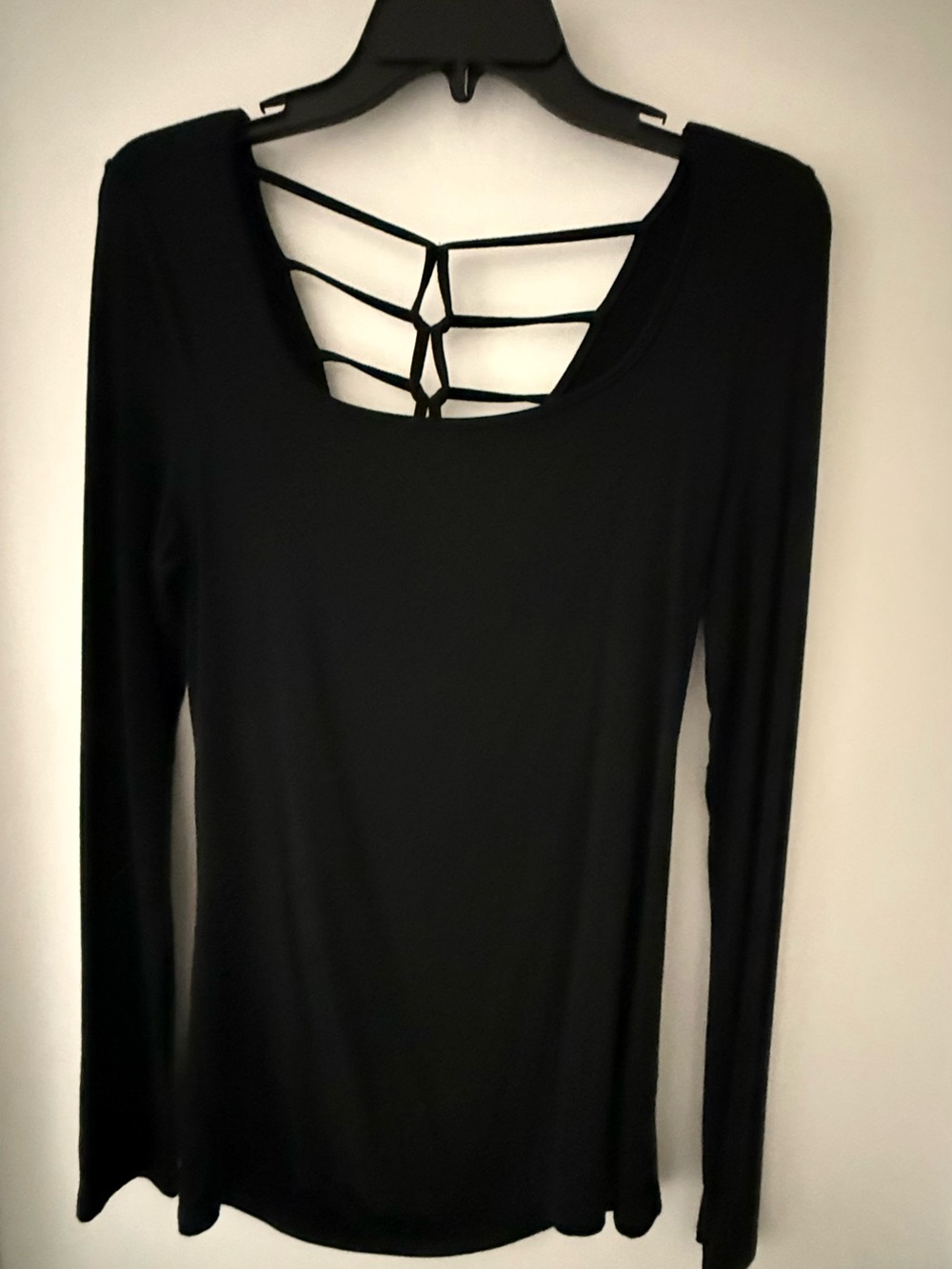 Black Back Detail Strappy Women's Tunic Top